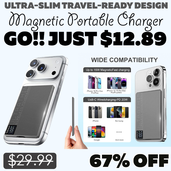 Magnetic Portable Charger Only $12.89 (Regularly $29.99)