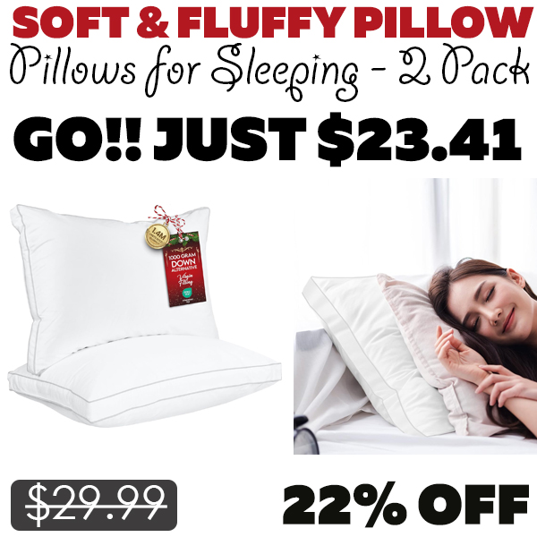 Pillows for Sleeping - 2 Pack Only $23.41 (Regularly $29.99)