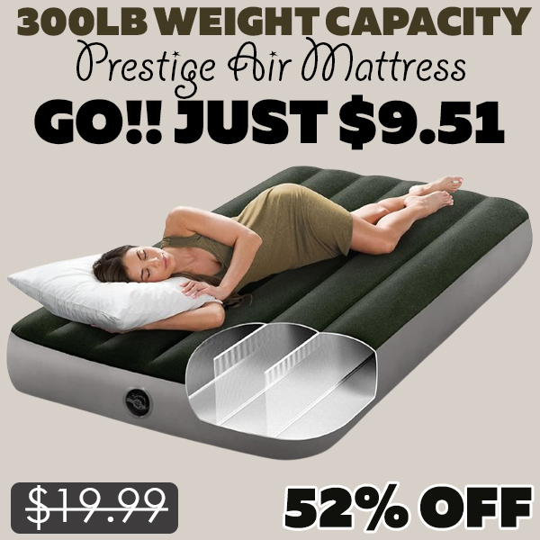 This is by far the best air mattress I have bought. My son loves to fall asleep on the floor watching movies, however, Now with this, it has made family movie nights even better. The thickness and storage capacity is great. Score this Prestige Air Mattress Only $9.51 (Regularly $19.99) when you use promo code 7NTHSOY5 at checkout. AFFILIATE DISCLOSURE www.whileushop.com is a participant in the Amazon Service LLC Associates program, an advertising program designed to provide sites a way to earn advertising fees for promoting merchandises linking to amazon.com.