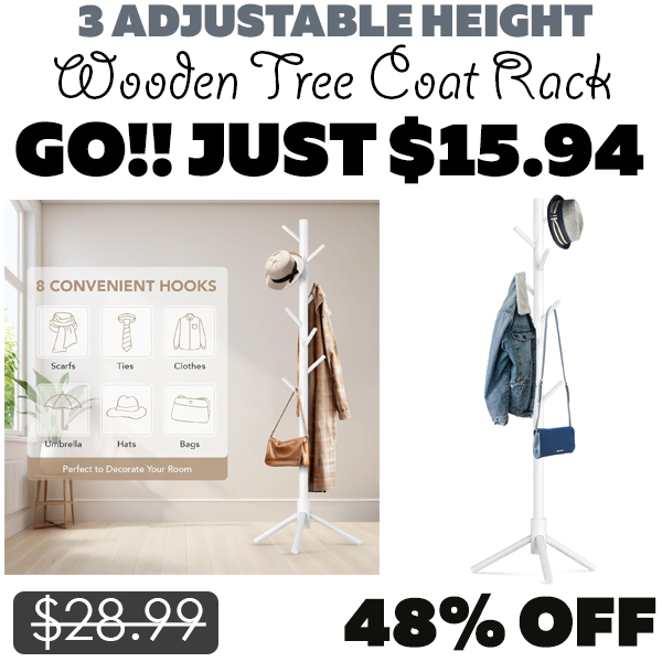 Wooden Tree Coat Rack Only $15.94 (Regularly $28.99)
