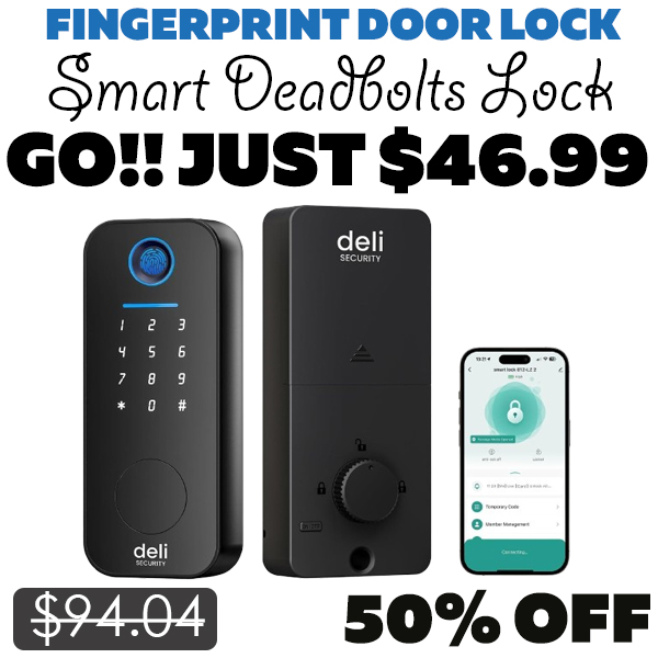 Smart Deadbolts Lock Only $46.99 (Regularly $94.04)