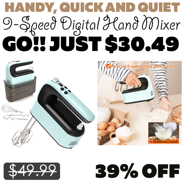 9-Speed Digital Hand Mixer Only $30.49 (Regularly $49.99)