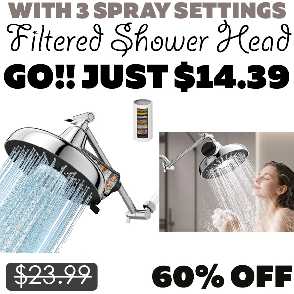Filtered Shower Head Only $14.39 (Regularly $23.99)