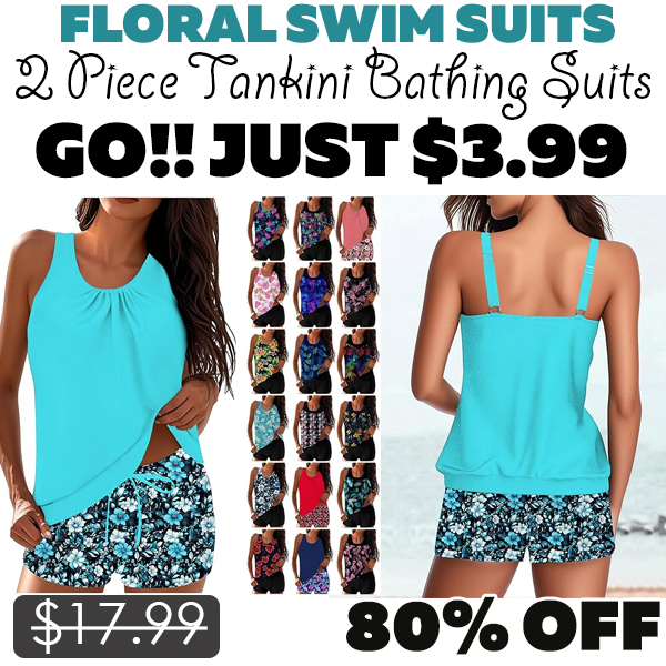 2 Piece Tankini Bathing Suits Only $3.99 (Regularly $17.99)