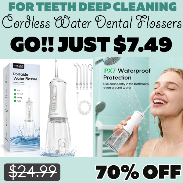 Cordless Water Dental Flossers Only $7.49 (Regularly $24.99)
