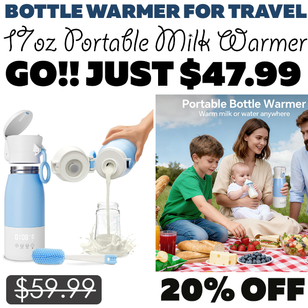 17oz Portable Milk Warmer Only $47.99 (Regularly $59.99)