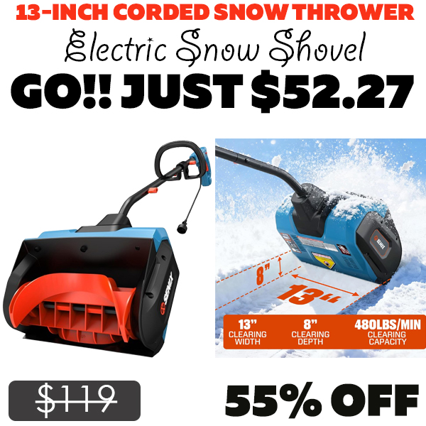 Electric Snow Shovel Only $52.27 (Regularly $119)