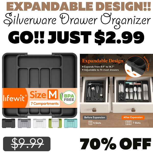 Silverware Drawer Organizer Only $2.99 (Regularly $9.99)