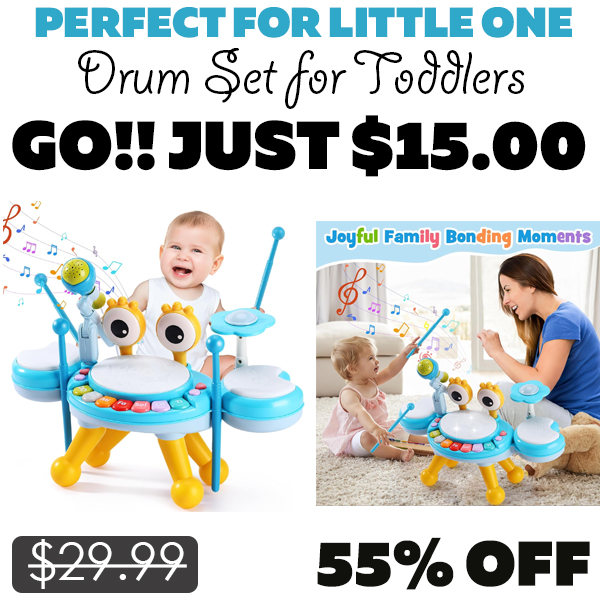 Drum Set for Toddlers Only $15.00 (Regularly $29.99)