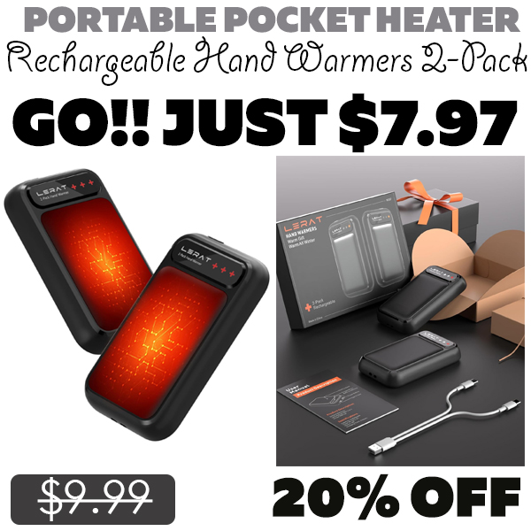 Rechargeable Hand Warmers 2-Pack Only $7.97 (Regularly $9.99)