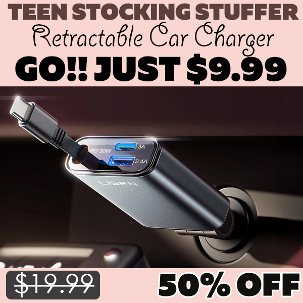 Retractable Car Charger Only $9.99 (Regularly $19.99)