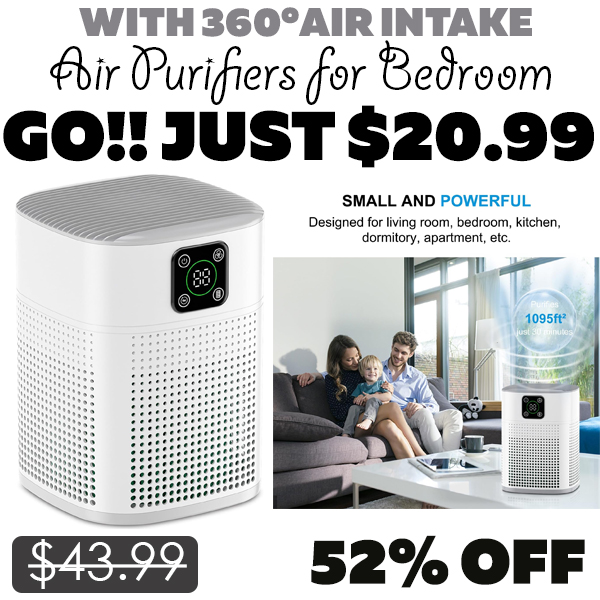 Air Purifiers for Bedroom Only $20.99 (Regularly $43.99)