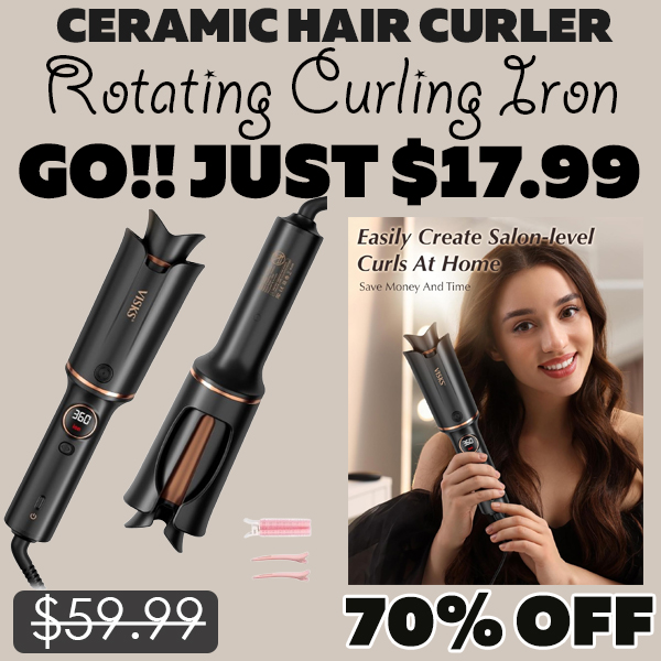 Rotating Curling Iron Only $17.99 (Regularly $59.99)