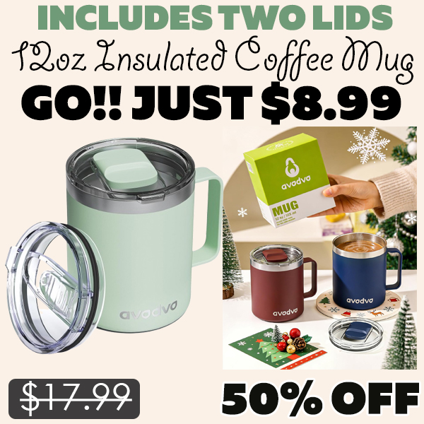 12oz Insulated Coffee Mug Only $8.99 (Regularly $17.99)
