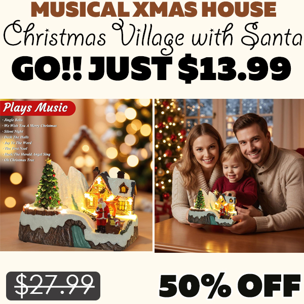 Christmas Village with Santa Only $13.99 (Regularly $27.99)