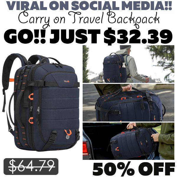 Carry on Travel Backpack Only $41.99 (Regularly $64.79)