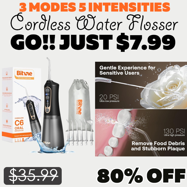 Cordless Water Flosser Only $7.99 (Regularly $35.99)