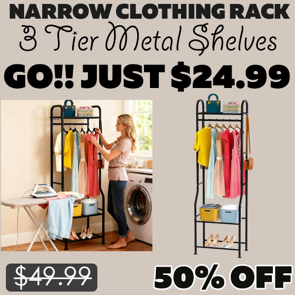 3 Tier Metal Shelves Only $24.99 (Regularly $49.99)