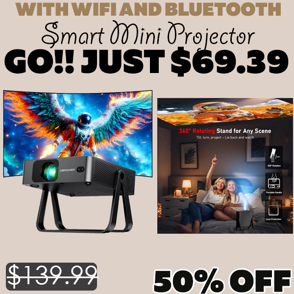 Smart Mini Projector Only $69.39 (Regularly $139.99)