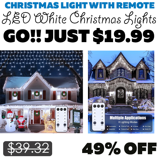 LED White Christmas Lights Only $19.99 (Regularly $39.32)