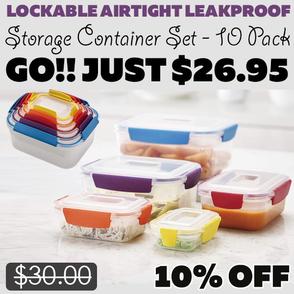 Storage Container Set - 10 Pack Only $26.95 (Regularly $30.00)