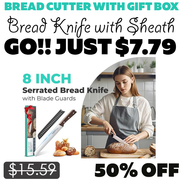 Bread Knife with Sheath Only $7.79 (Regularly $15.59)