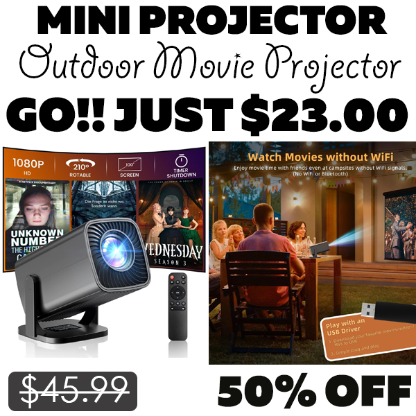 Outdoor Movie Projector Only $23.00 (Regularly $45.99)