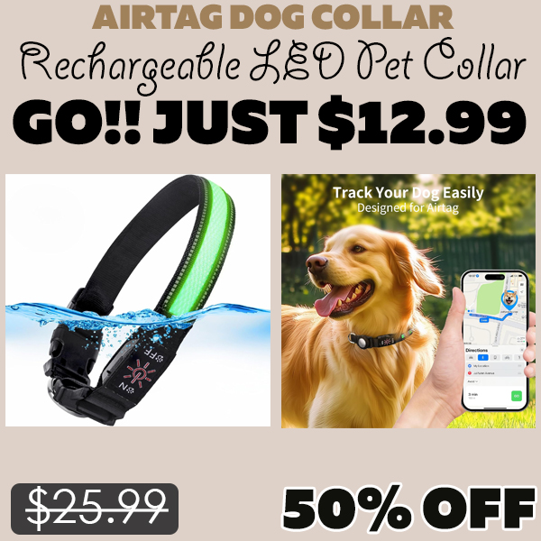 Rechargeable LED Pet Collar Only $12.99 (Regularly $25.99)