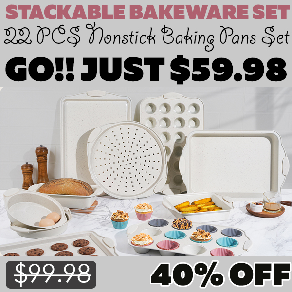 22 PCS Nonstick Baking Pans Set Only $59.98 (Regularly $99.98)