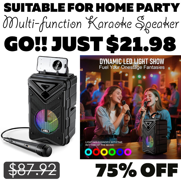Multi-function Karaoke Speaker Only $21.98 (Regularly $87.92)