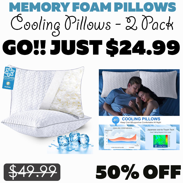 Cooling Pillows - 2 Pack Only $24.99 (Regularly $49.99)