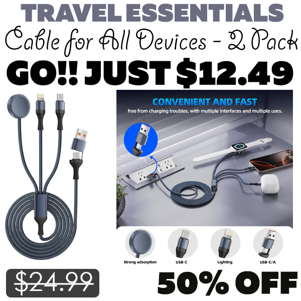 Cable for All Devices - 2 Pack Only $12.49 (Regularly $24.99)
