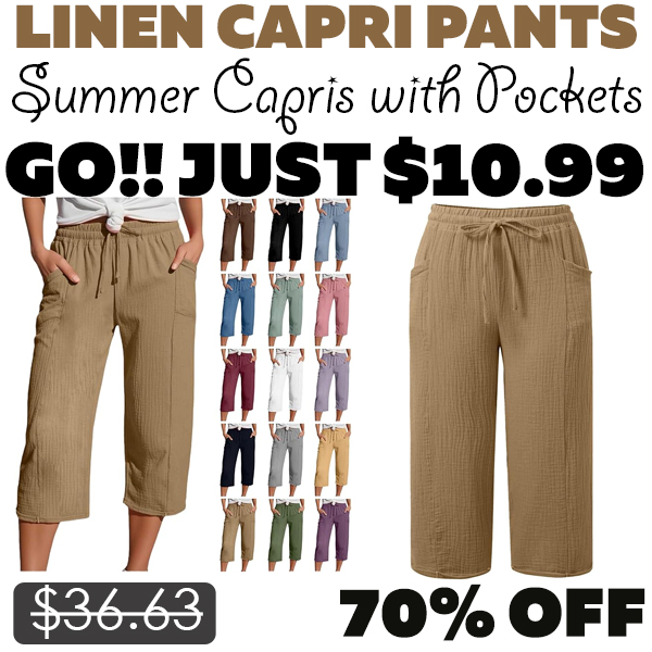 Summer Capris with Pockets Only $10.99 (Regularly $36.63)