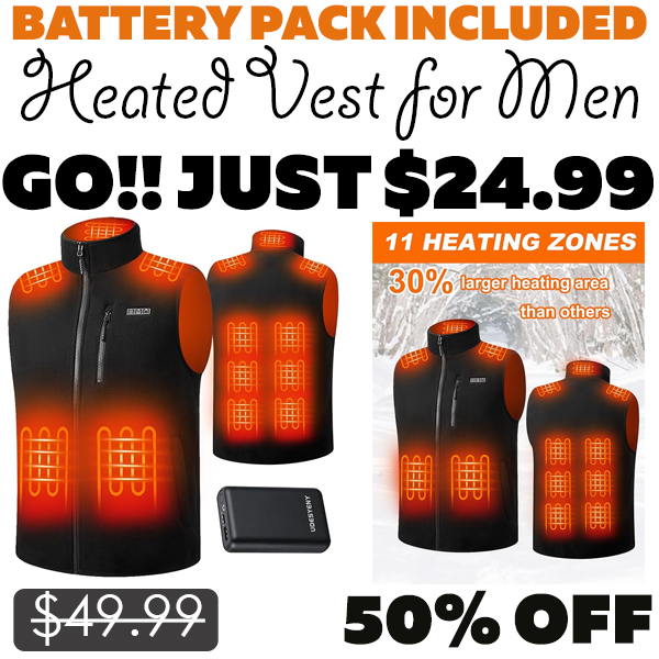 Heated Vest for Men Only $24.99 (Regularly $49.99)