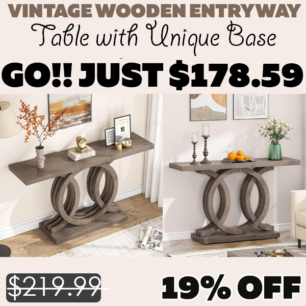Table with Unique Base Only $178.59 (Regularly $219.99)