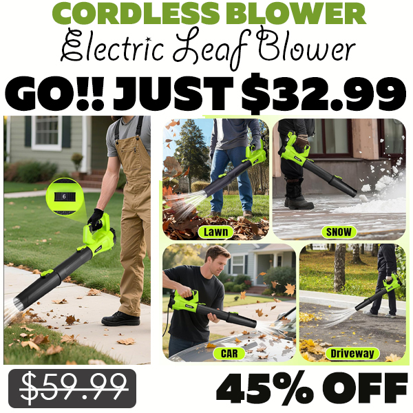 Electric Leaf Blower Only $32.99 (Regularly $59.99)