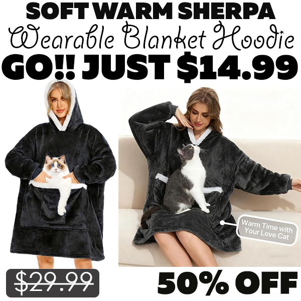 Wearable Blanket Hoodie Only $14.99 (Regularly $29.99)