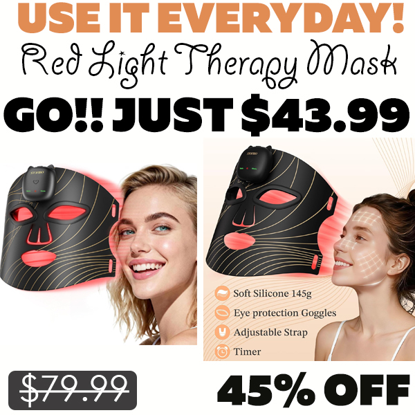 Red Light Therapy Mask Only $43.99 (Regularly $79.99)