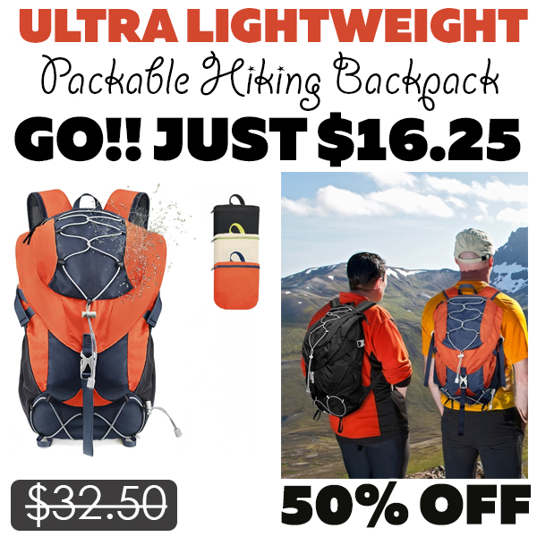 Packable Hiking Backpack Only $16.25 (Regularly $32.50)