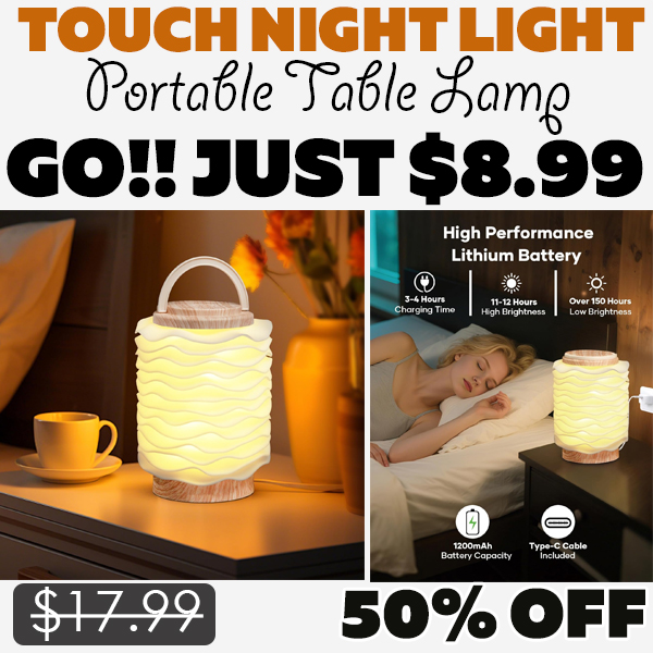 Portable Table Lamp Only $8.99 (Regularly $17.99)