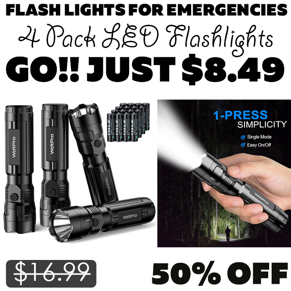 4 Pack LED Flashlights Only $8.49 (Regularly $16.99)