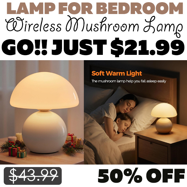 Wireless Mushroom Lamp Only $21.99 (Regularly $43.99)