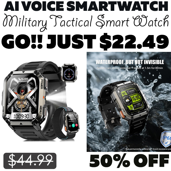 Military Tactical Smart Watch Only $22.49 (Regularly $44.99)