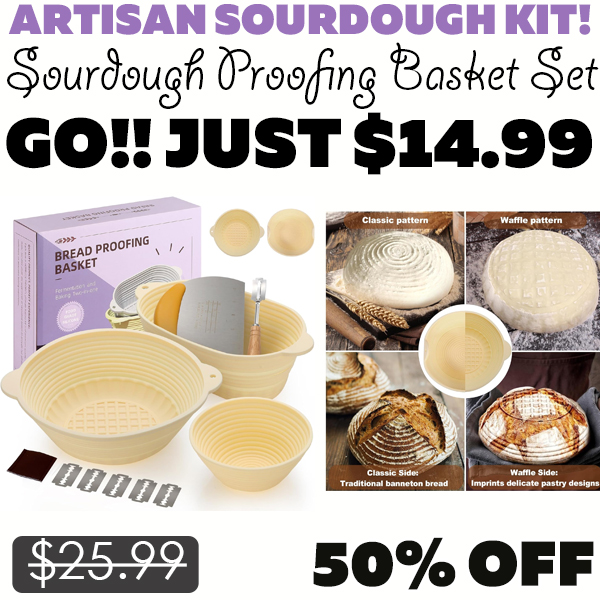 Sourdough Proofing Basket Set Only $12.99 (Regularly $25.99)