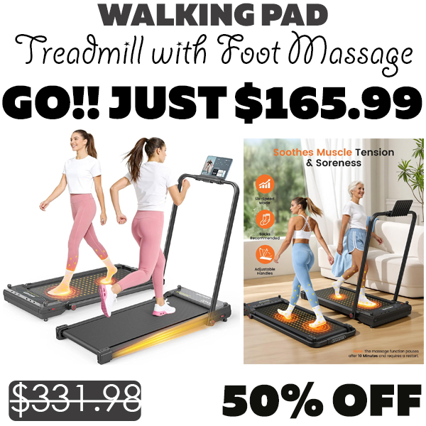 Treadmill with Foot Massage Only $165.99 (Regularly $331.98)