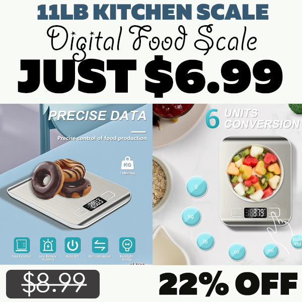 11lb Kitchen Scale $6.99 Shipped on Amazon (Reg. $8.99)