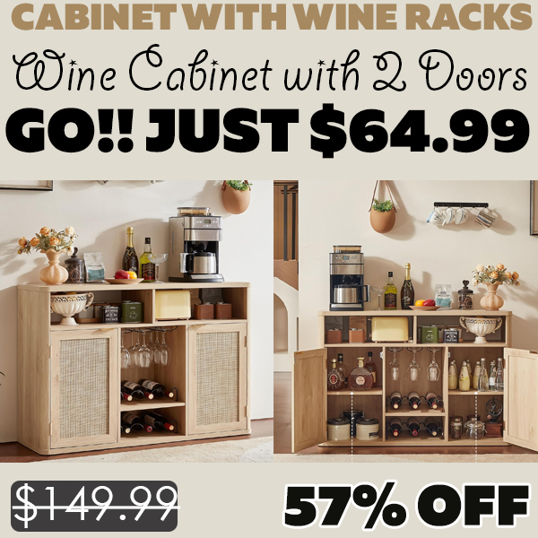 Wine Cabinet with 2 Doors Only $64.99 (Regularly $149.99)