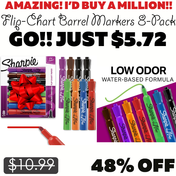 Flip-Chart Barrel Markers 8-Pack Only $5.72 (Regularly $10.99)