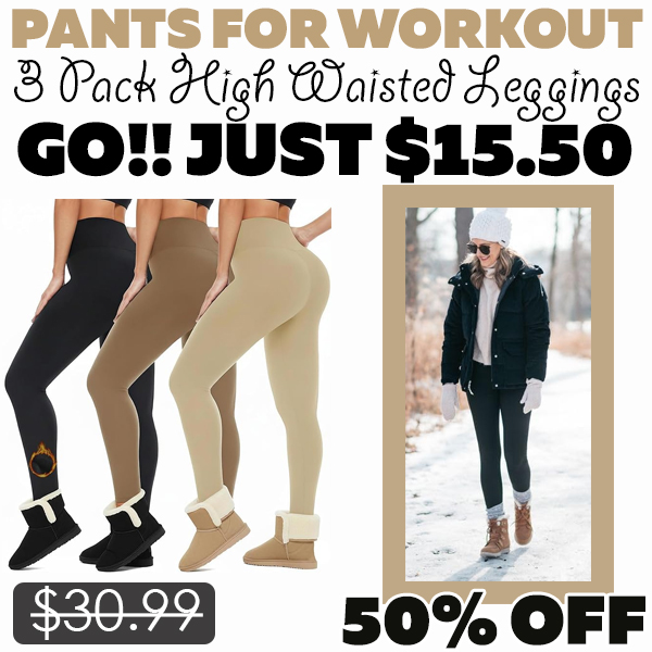 3 Pack High Waisted Leggings Only $15.50 (Regularly $30.99)