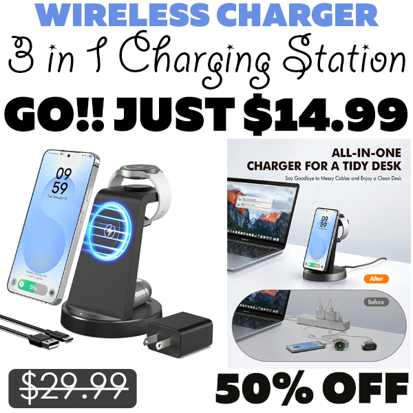 3 in 1 Charging Station Only $14.99 (Regularly $29.99)